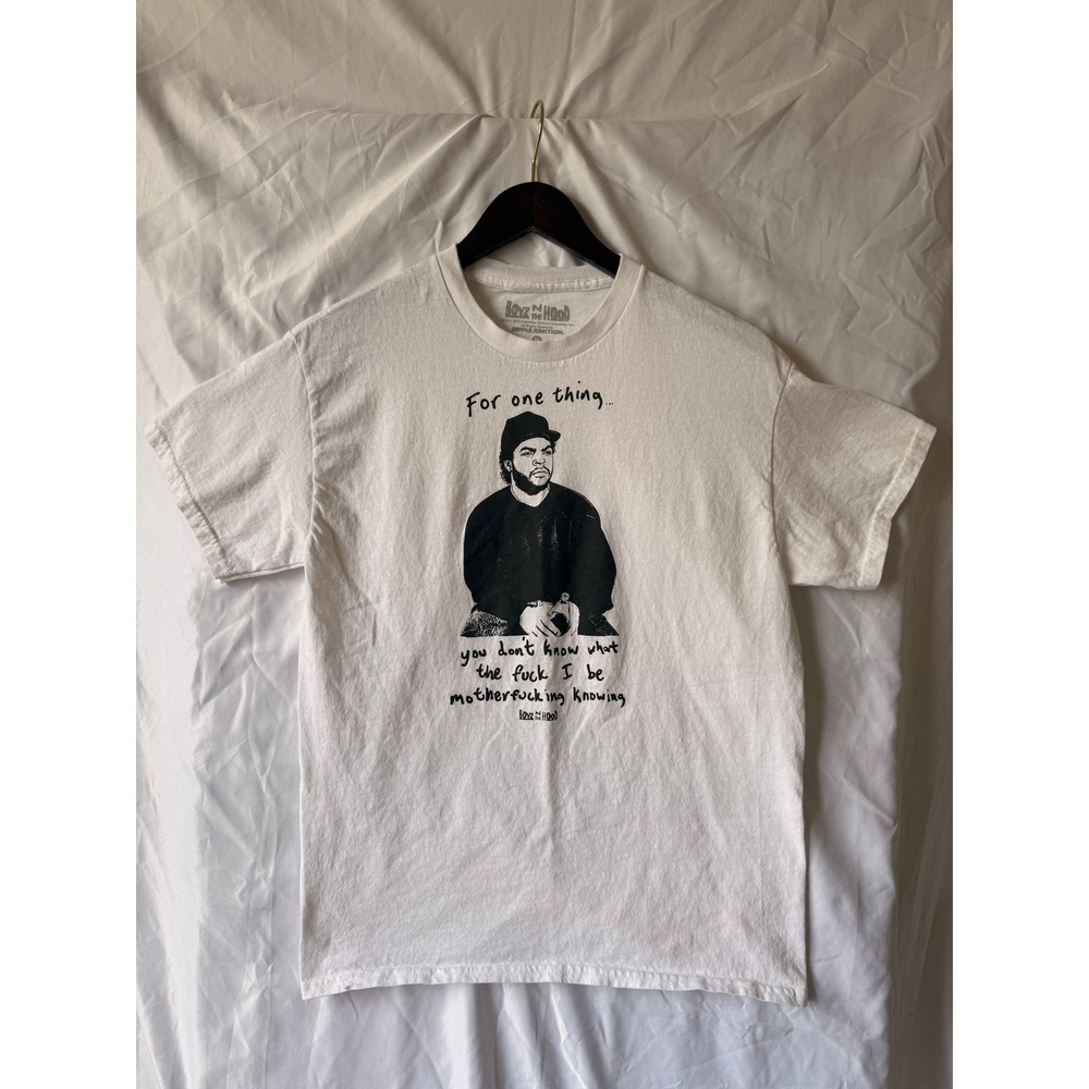 Boyz N The Hood Ice Cube Doughboy Quote Graphic T-Shirt White Medium Ripple Jct